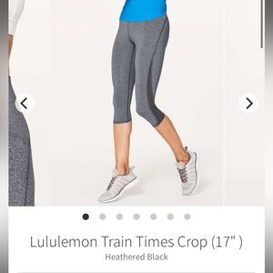 Lululemon train times crop 17” Heathered black